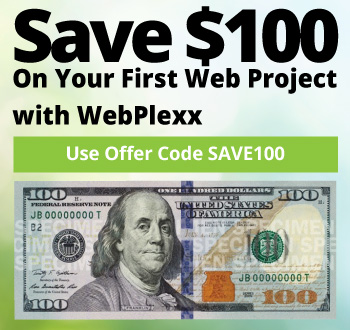 Save $100.00 on your first Website Project at Webplexx